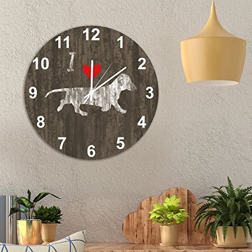 Horloge murale silencieuse Teckel style campagnard pour chambre