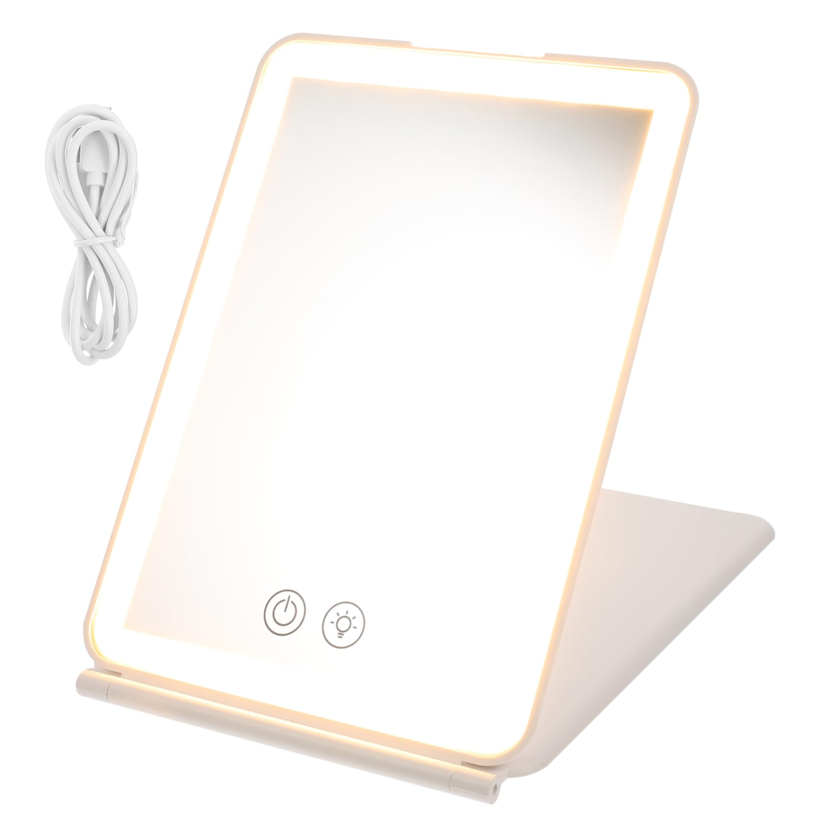 Miroir de maquillage LED pliable contre la mauvaise lumière en voyage