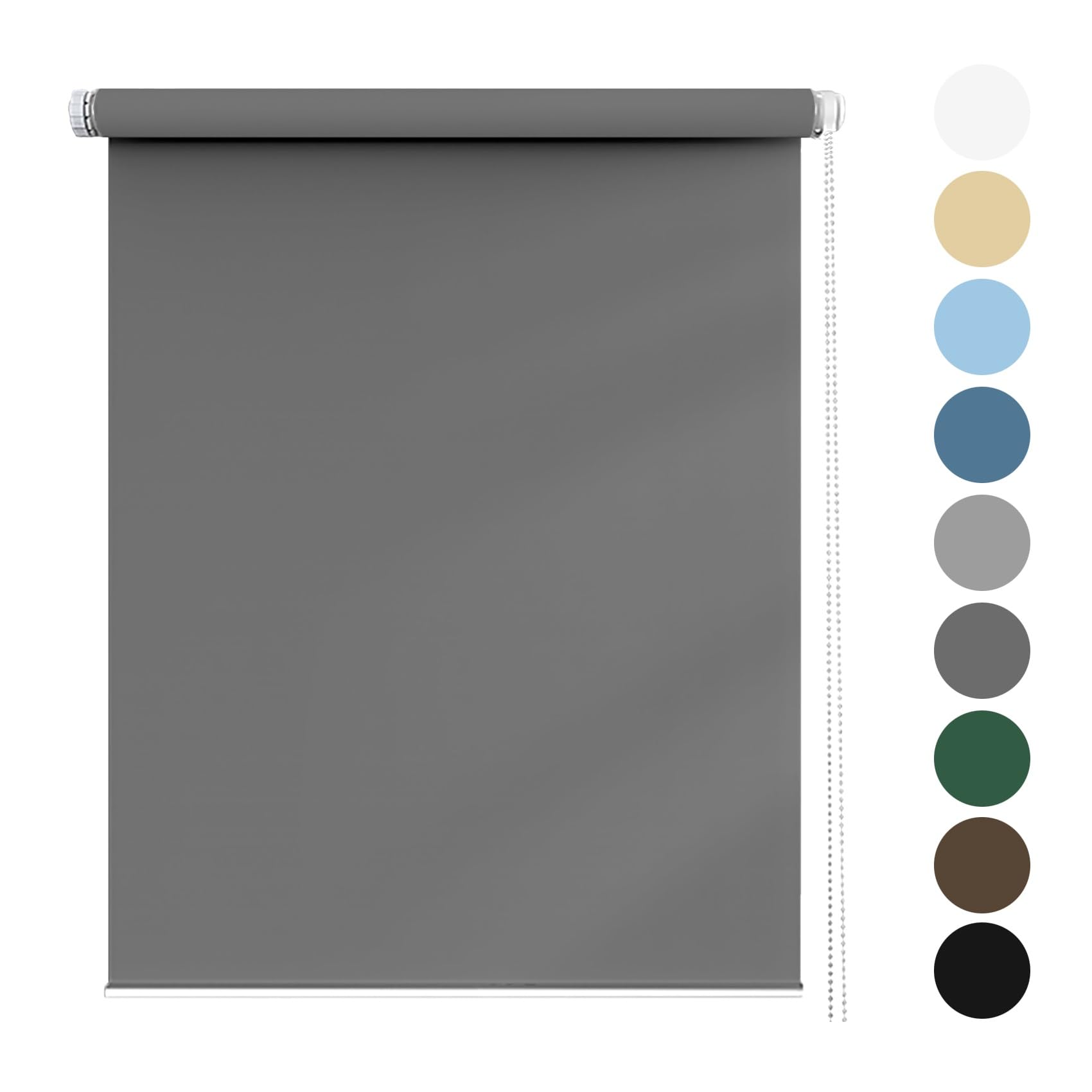 Rideau Occultant 45 x 220 cm, Protéger Privée & Protection UV, Rideau Occultant Thermiques, Klemmfix sans perçage, pour Chambre, Salon, Bureau, Gris Foncé