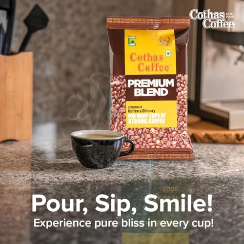Image of Cothas Coffee - Premium Blend South Indian Filter Coffee Powder | Blend of 70% Coffee & 30% Chicory |Traditional Strong Coffee | Handpicked Cherries | Rich Aroma & Bold Taste | 100 g Pack