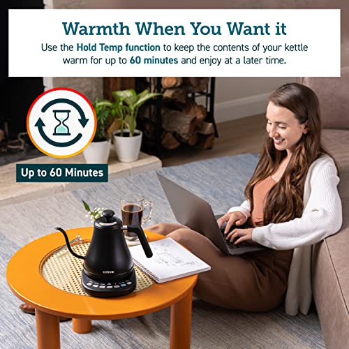 Image of Cosori Smart Gooseneck Electric Kettle, App & Temperature Control, 0.8L