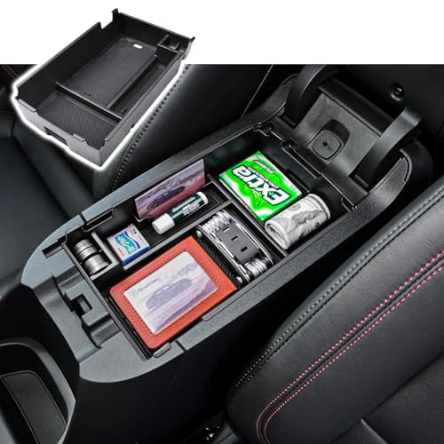 RUNROAD Center Console Organizer Tray Compatible with Chevy Equinox 2018 2019 2020 2021 2022 2023 2024 Accessories Insert Armrest Tray Secondary Storage Box Coin Holder Black