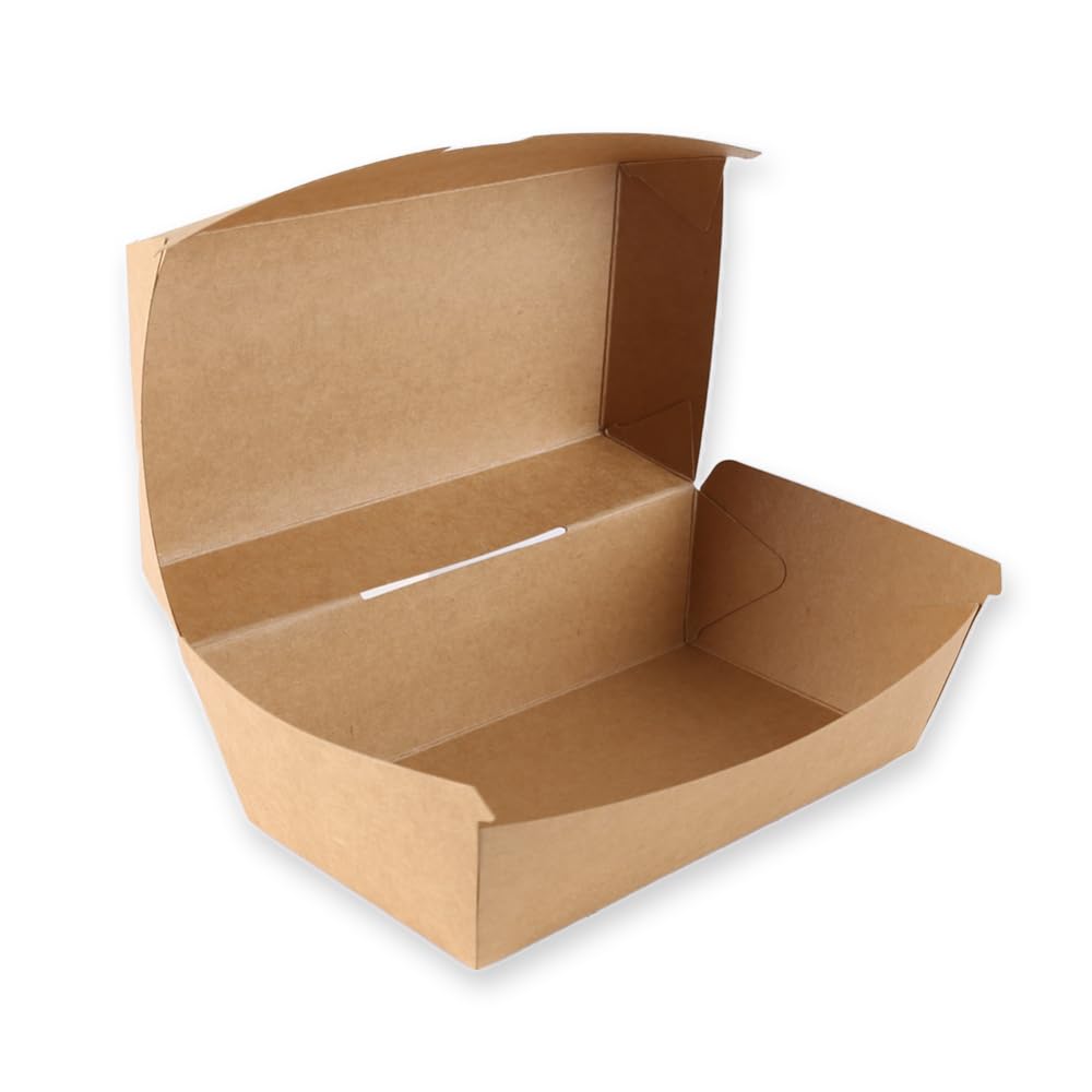 FRANZ MENSCH 300 Stück NATUREStar Bio Sandwich-Boxen Club | Kraftpapier/PLA, Karton, B: 9,1cm, braun, L: 17,7cm, H: 8,5cm, Kraftpapierbox, Snackbox, Einmalbehälter