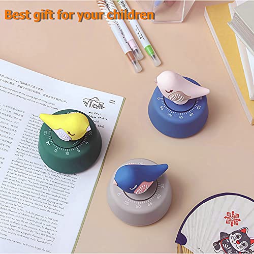 Nuoswek Cute Bird Timer For Kids, Mechanical Kitchen Timer, Wind Up 60 Minutes Manual Countdown Timer For Classroom, Home, Study And Cooking (Yellow Bird) #TOP5