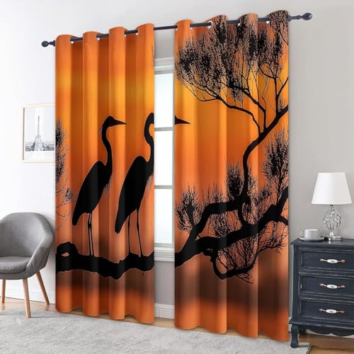 �Ռ��J�[�e�� �����T�M �f�M�E�h���E�h�� ��100cm×��110cm �J�[�e�� ���r���O�p 2���g �ՔM 1���Ռ� �􂦂�J�[�e�� �؂̎}�̃V���G�b�g ����ډB�� ����\ ���t���ȒP ���ԐQ���q������