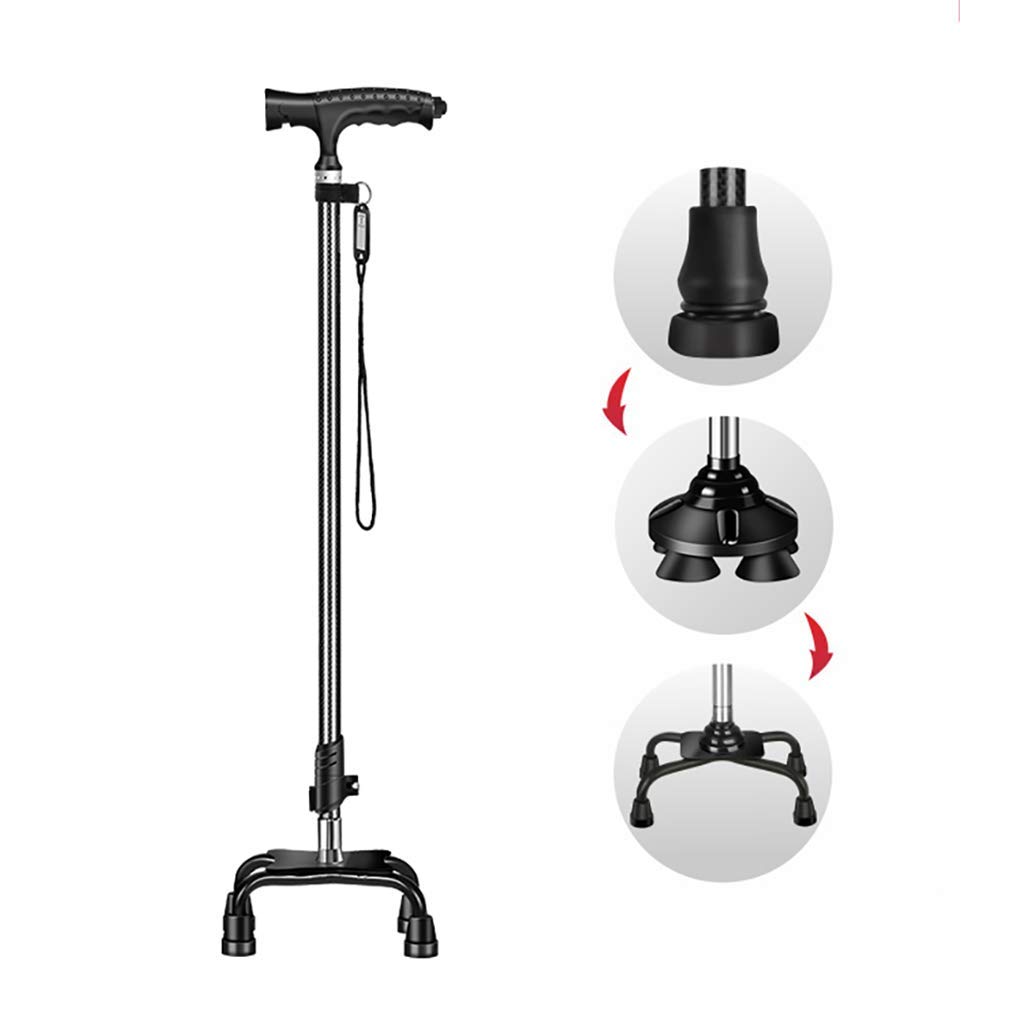 Bastones con luz LED - Bastones Ligeros de Altura Ajustable Mango en T Muleta para Caminar, para Hombres Mujeres Artritis Personas Mayores Interesting