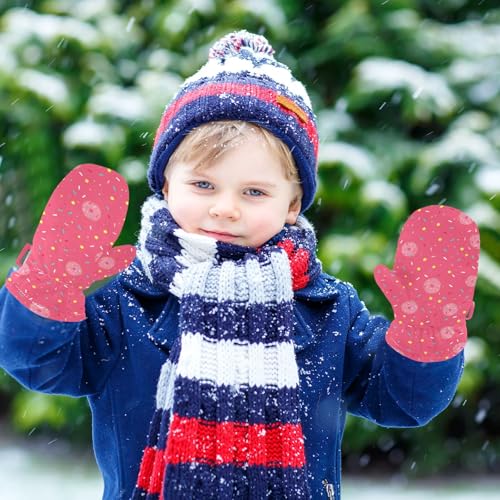 Image of Plaaee Early 1990s Pattern Kids Glove Warm Mitten Winter Favor for Toddler Boys and Girls Children Cold Weather Gloves