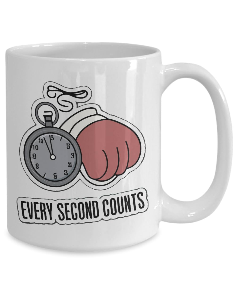 Generic Boxing Glove Stopwatch Coffee Mug, 15oz, White