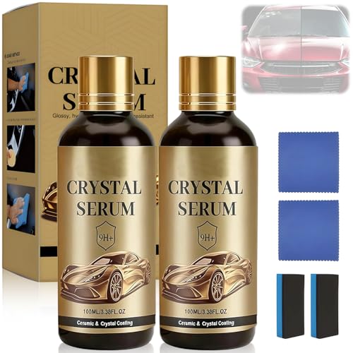100ML PTZ Crystal Serum Advanced Graphene Ceramic Coating for Cars 9H Hardness 2PCS Set Super Hydrophobic Anti-Scratch UV Protection for Vehicle Exterior