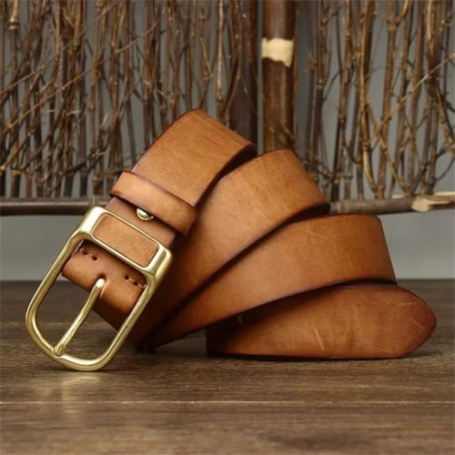 Men Leather Belt Solid Cowhide Retro Designer Buckle3