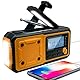 Notfall-Wetterradio, Solar-Handkurbel, Digitales FM AM WB-Radio mit Powerbank-Funktion für Outdoor-Aktivitäten, Schwarz Orange