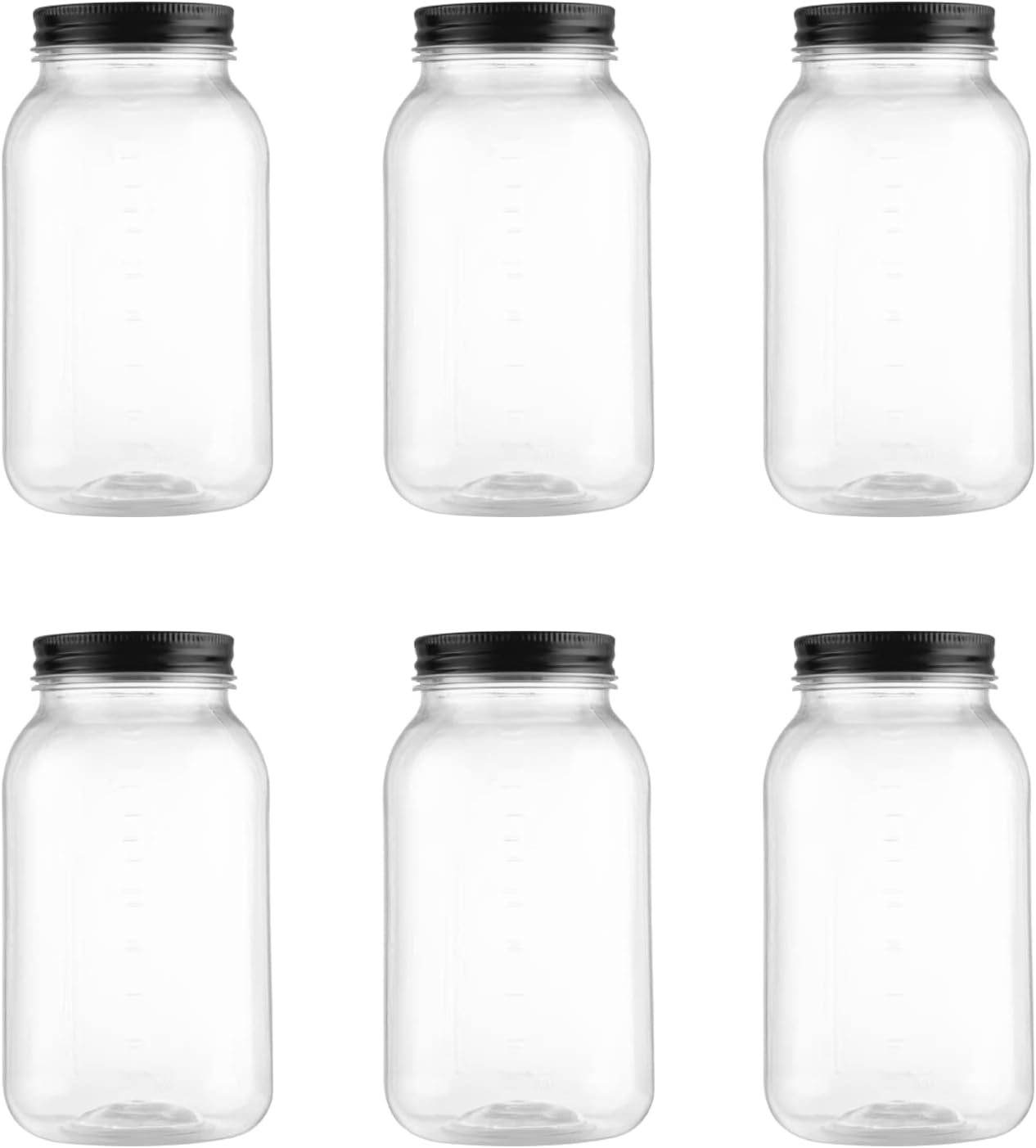 novelinks 32 OZ Clear Plastic Mason Jars with Lids