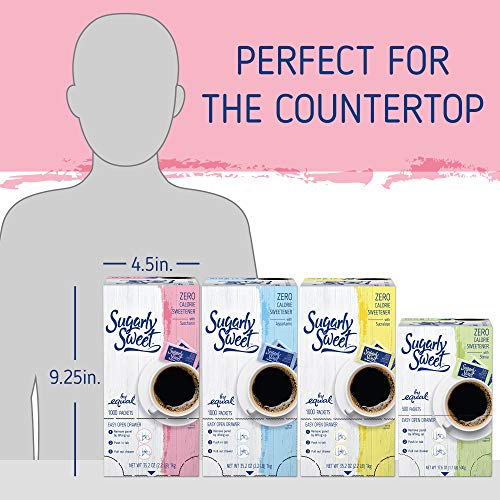 SUGARLY SWEET Zero Calorie Sweetener Packets with Saccharin, Sugar Substitute, Sugar Alternative, Pink Sweetener Packets, 1,000 Packets