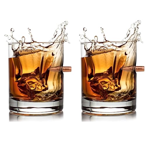 Image of NYRWANA Old Fashioned Bullet Whiskey Glass for Men (300 ml) Set of 2