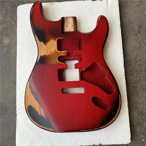Unfinished Guitar Body Heavy Relic Vintage Body Kit For ST Electric Guitar(Red)
