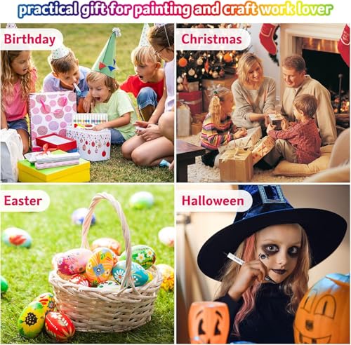 Image of 48 Colors Dual Tip Acrylic Paint Markers Set with Carrying Case For Painting Sketching Calligraphy Drawing, Permanent Colouring Marker Pens For Rock, Canvas, Wood, Glass, Ceramic, Fabric (48)