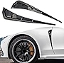 Ajxn 2 Pieces Car Fender Side Vents Sticker, 16.1In Air Inlet Grille Spoiler Trim Cover, ABS Glossy Black Exterior Sticker, Car Universal Accessories (Carbon Fiber Black)