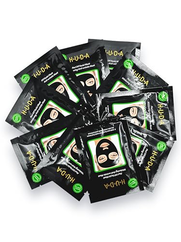 Exfoliantes Y Mascarillas, Beauty New Huda 10 Mascarilla Facial de Carbón Activado 20g C/u Peel Off Mascarilla Removedora de Puntos Negros y Espinillas Mascarilla de Arcilla en Gel