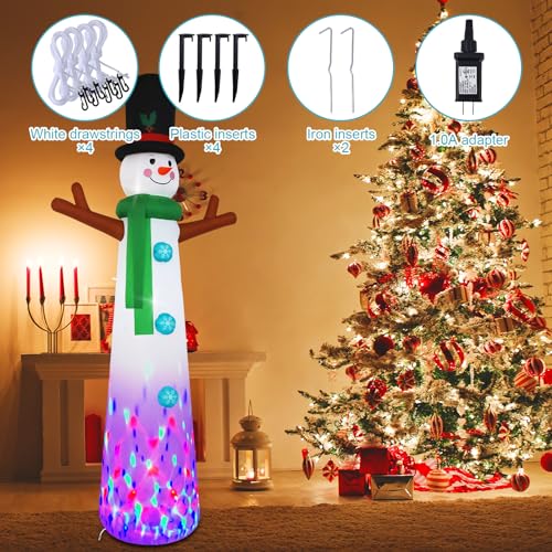 Muñeco de nieve inflable navideño de 12 pies con silueta esbelta de alta visibilidad 6