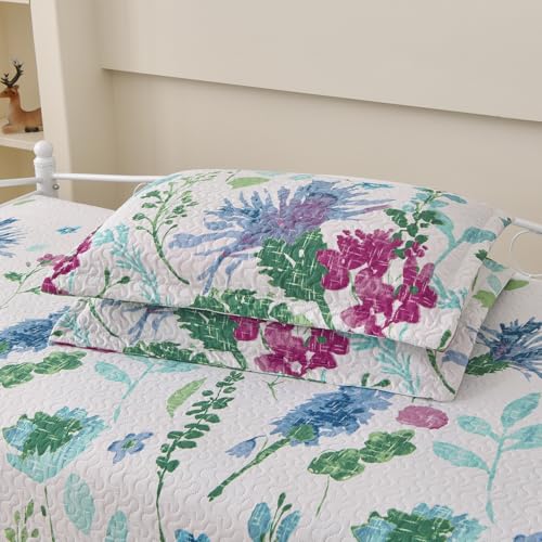 Image of Hailea 3 Piece Daybed Cover Twin Size Daybed Bedding Sets Grey Blue DayBed Cover Plaid Patchwork Bedspread Coverlet for Twin Bed with 2 Standard Shams,39 inchx75 inch