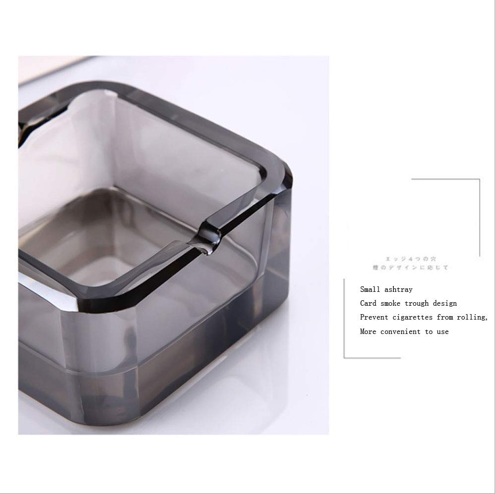 Luxus Kristall Aschenbecher Quadratisch - Handgefertigt, 4,9 Zoll, Transparent