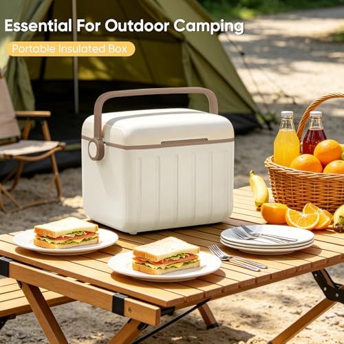 Image of 6Qt 13Qt 19Qt Northroad Camping Coolers,Stylish Macaron Color Durable Hard Cooler,Portable Insulated Ice Chest with 24 /48 Hour Ice Retention,Multi- Size for Camping,Picnic,Beach,Travel