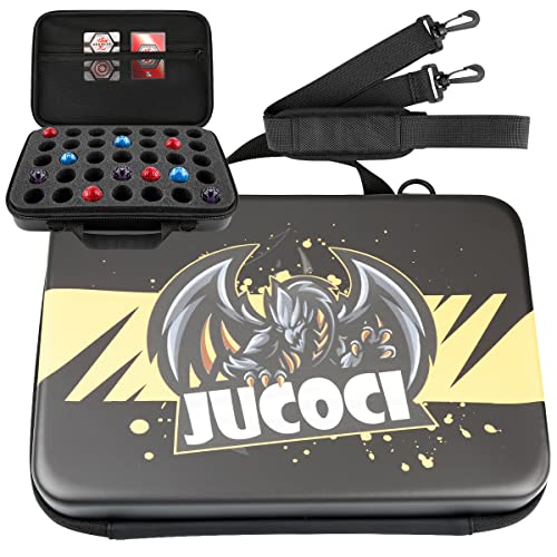 Jucoci Spielzeug-Organizer, kompatibel mit Bakugan Battle Planet, BakuCores, Armored Alliance, Geogan Rising, Spielzeug-Organizer, Aufbewahrungsbehälter für 35 Teile Gelb(nur Hülle) Cover