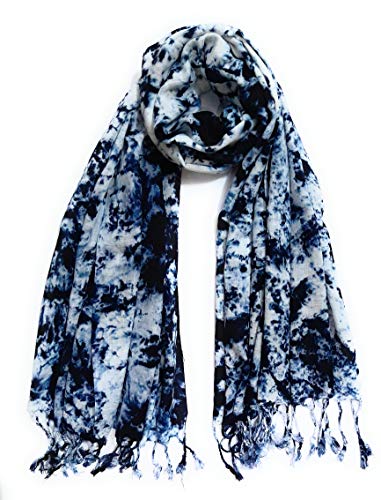 Image of Rayon Scarf for Men & Women | Lightweight Stole, Shawl & Wrap with Batik Design | All-Season Summer & Winter Wear | Soft & Breathable Fabric (28 x 72 inches)