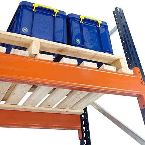 BiGDUG Pallet Racking Open Timber Decking 300kg Capacity per Level Warehouse Factory (2225w x 1100d mm)