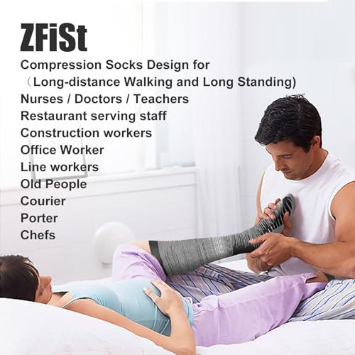 ZFiSt Plus Size Compression Socks Wide Calf for Women Men,Sport Compression Stocking Nurse Socks2