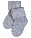 FALKE Unisex Baby Flausch Baumwolle dick einfarbig 1 Paar Socken, Blickdicht, Grau (Light Grey 3400), 74-80