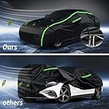 All Weather Waterproof Car Cover For BMW 1 Series 128TI Waterproof Car Protection Cover with Reflective Strips Anti-Frost Anti-Aging Durable Oxford Cloth Perfect for Indoor and Outdoor Use,Black - Image 6