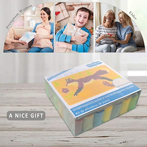 Image of clubevy Tapestry Kits Latch Hook Rug Kits Carpet Embroidery Latch Hook Rug Needlework DIY Adult Craft Kit, Fox