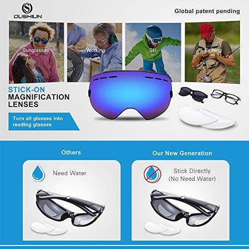 Oushiun Stick-On Bifocal Lenses Readers Stick Magnifying Adhesive Reading Lenses Reusable For Safety And Sunglass 1 Pair(+2.00) Os8801 thumb #3
