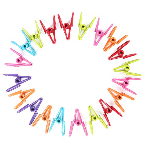 TRIXES - 20 Pinzas de alambre de metal multicolor para colgar ropa, juntar documentos o sellar bolsas