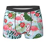 Wizfuyq Pink Flamingo Men's Underwear Briefs Moisture-Wicking Breathable Stretch Boxer Briefs Gifts M