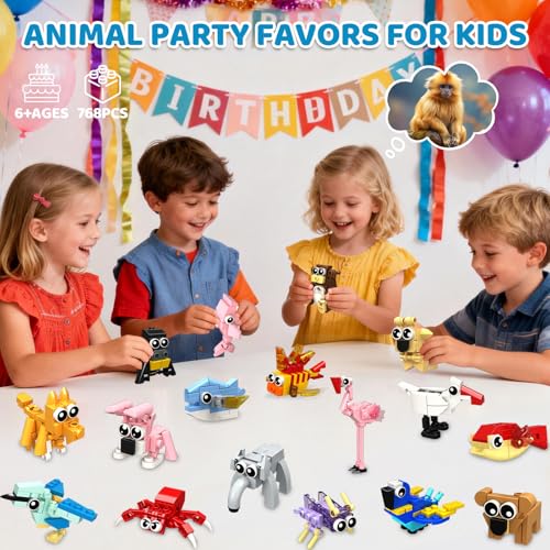 SliBoeyX 24 Pack Animal Party Favors for Kids, 3-in-1 Mini Animal Building Block Toys with 72 Designs, Goodie Bag Stuffers, Classroom Rewards, Birthday Party Gifts for Boys Girls Ages 6–12 by SliBoeyX - Used condition - Image 2