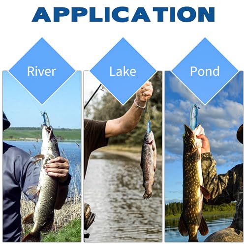 JORMIX 6Pcs Swim Baits for Bass Fishing,Easy Catching Lures Soft Plastic Walleye Fishing Lures,Fishing Gear for Bass Trout Crappie,Paddle Tail Swimbaits Fishing Soft Plastic Lure Kit Blue White - image 6