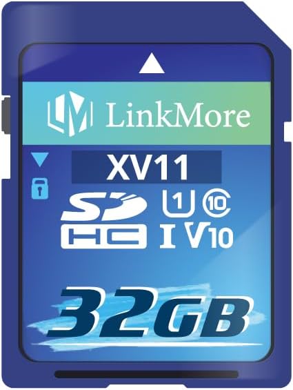 LinkMore XV11 SDHC Card 32GB Compatible with Camera, PC, UHS-I, U1, V10, Class 10, Read Speed Up to 96 MB/s, Write Speed Up to 25MB/s