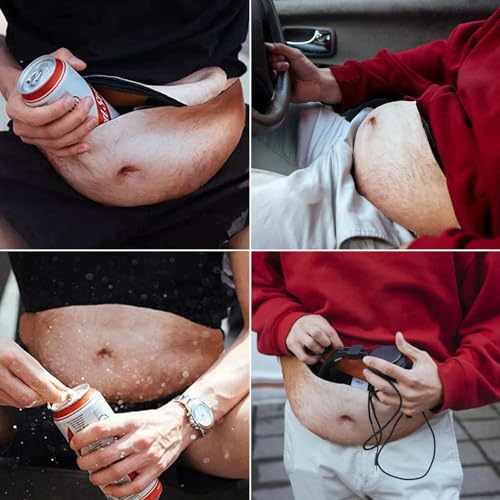 MUNSKT Lustige Geschenke für Männer – Neuheit Bauch Hüfttasche – Anti-Diebstahl unsichtbare Bier-Bauchtasche mit verstellbarem Gürtel, gelb
