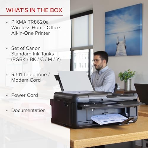 Canon PIXMA TR8620a - All-in-One Printer Home Office|Copier|Scanner|Fax|Auto Document Feeder | Photo, Document | Airprint (R), Android, Black, Works with Alexa - image 6