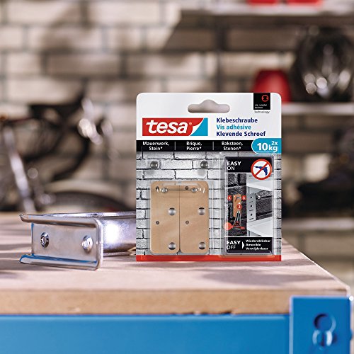 tesa 77908 – 00001 – 00 – Schraube Aufkleber eckig für Ziegel und Stein (10 kg)