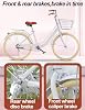 LSQXSS Lightweight adult tricycles,commuter bicycle for men and women,teens bicycle,low step-through frame,dual brakes,tandem bike #4