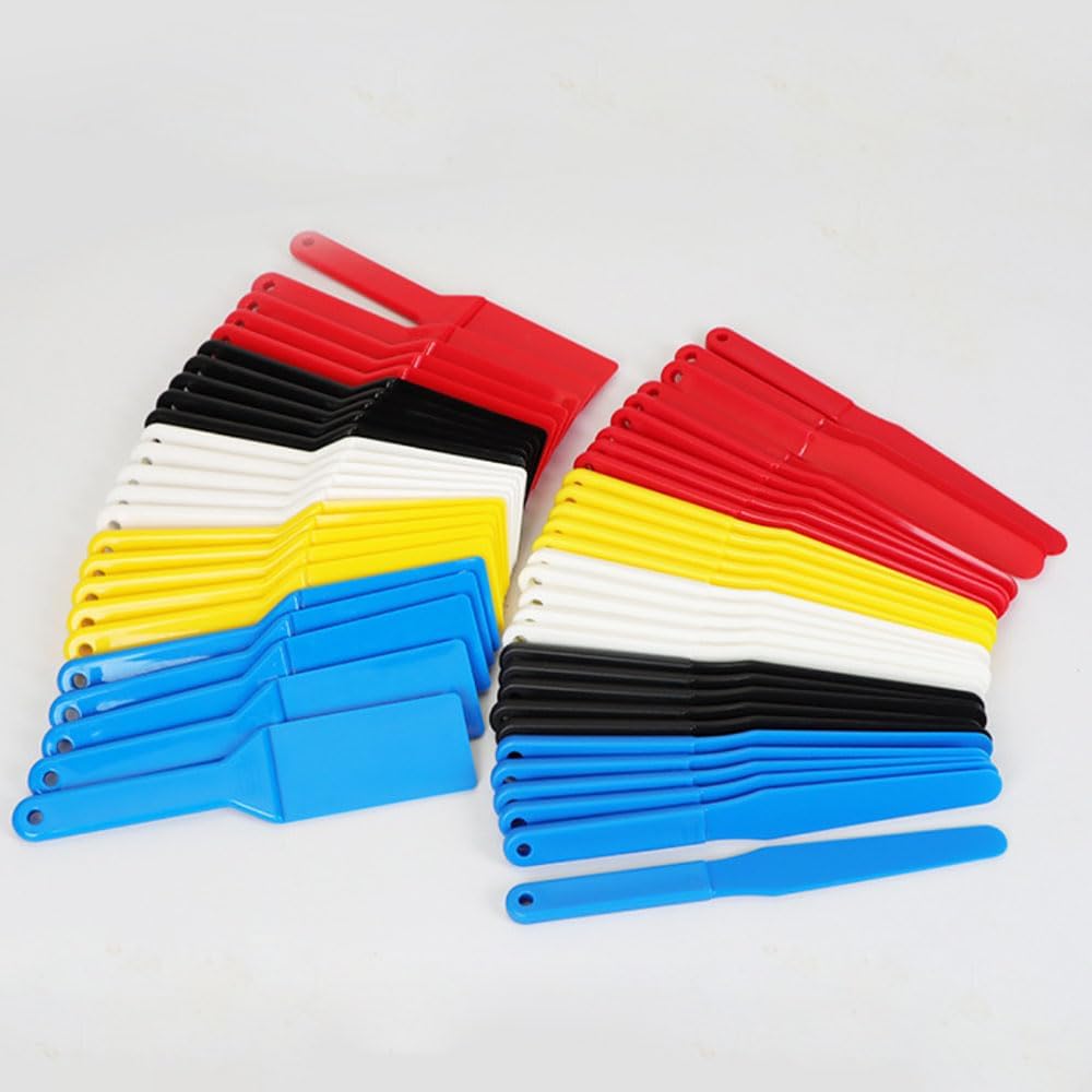 10 Pack Plastic Spatula - Screen Printing Ink Mixing Spatula, Paint & Epoxy Resin Stirring Stick, Non-Sparking Scraper for SMT Solder Paste (red,oil adjusting knife)