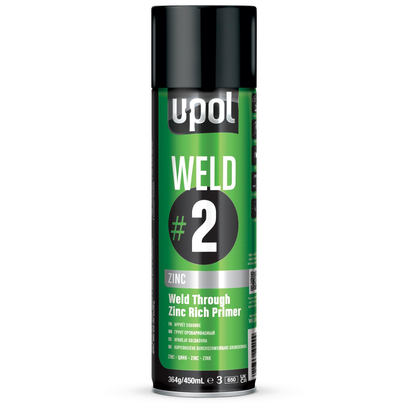 U-POL UPol WELD/AL WELD-2 353g/12oz Zinc Rich Primer - Grey/Green