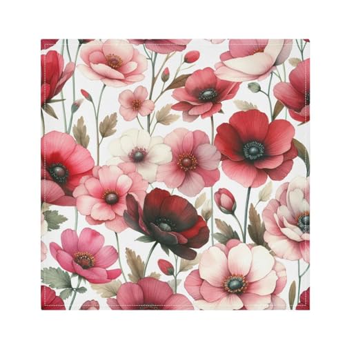 Servilletas de Tela Set de 6 Flores Rosa 20x20 in miniatura 1