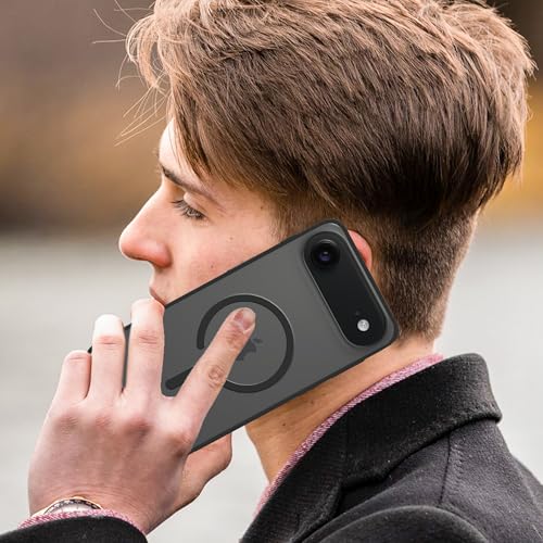 Image of amazon basics Luxury Paper Thin Case Cover for iPhone 17 Air | Matte Finish | Compatible with magsafe | (Black, iPhone 17 Air)