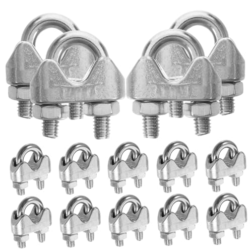 OSOLADY 20pcs Cable Clamp Cord Clip Wire Rope Clip Metal Wire Rope Clamps Cable Clip Clamp Cable Clips Wire Rope Fasteners Wire Rope Cable Clip Stainless Cable Clip Silver Stainless Steel
