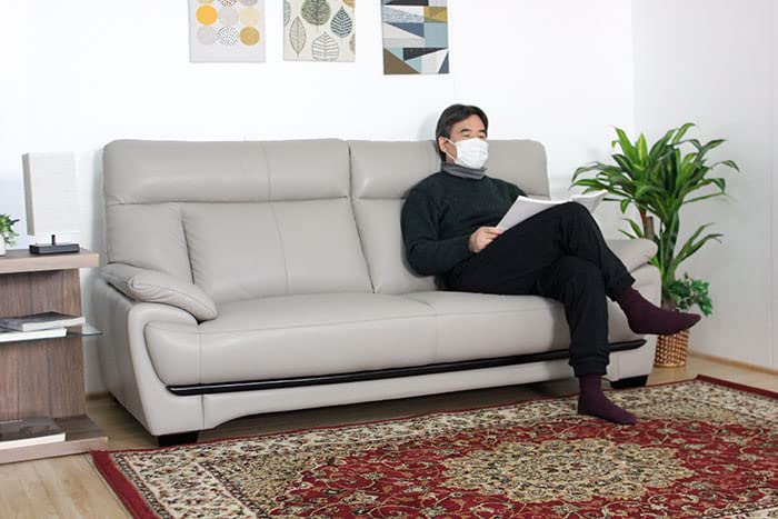 Amazon｜背脱着式ハイバック高級本革3人掛けソファ 本革 グレー