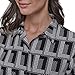 KARL LAGERFELD Paris Women's Sportswear Button Down, Black/Soft White, Medium